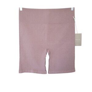 Everlane The Seamless Bike Short Womens Size XL/XXL Mauve High-Waist Stretchy NW